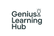 Simple text-based logo for "Genius Learning Hub" with clean typography, modern font, educational theme, minimal design